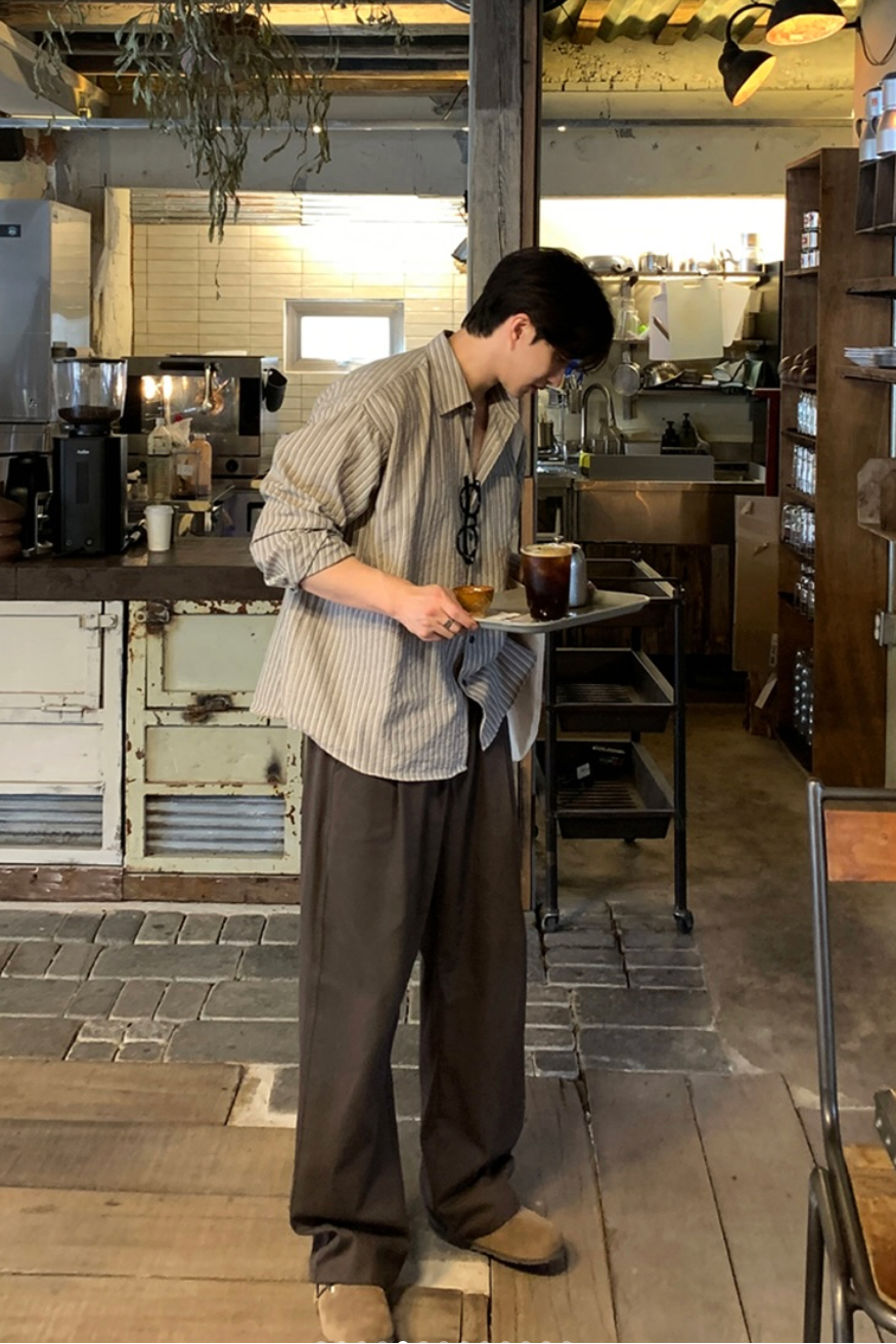 オーバーサイズストライプシャツ10033