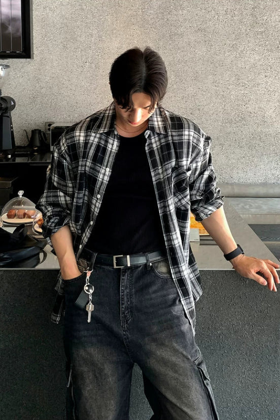 カジュアルチェックシャツ10026