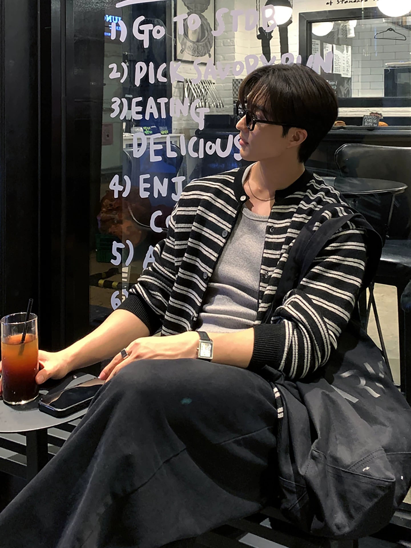クルーネックボーダーカーディガン10065