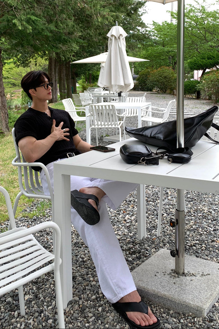 ヘンリーネックケーブルニット10047