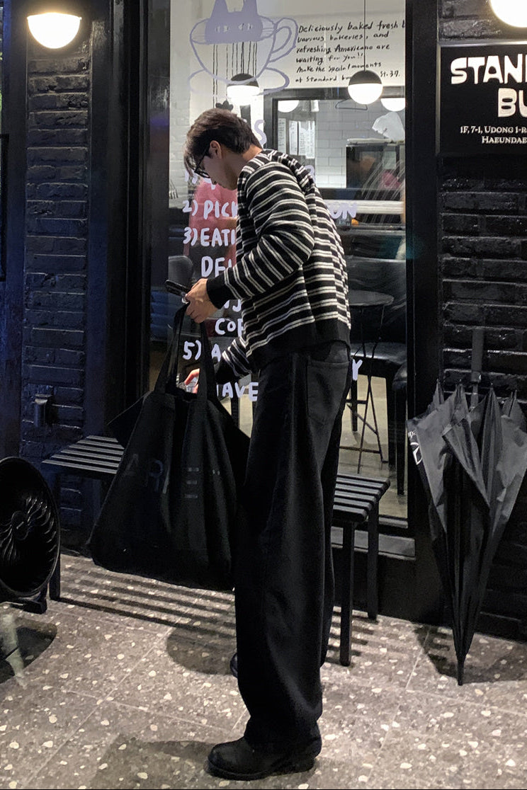 クルーネックボーダーカーディガン10065