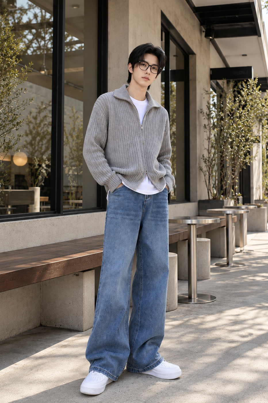 デイリーストレートデニムパンツ10101