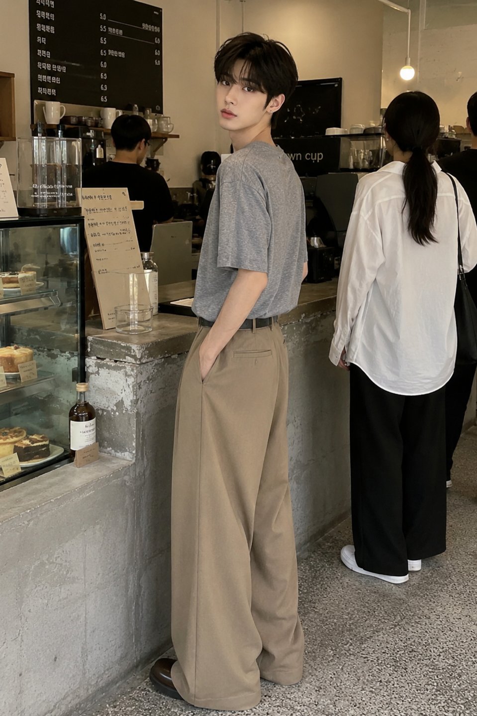 モダンワイドスラックス10034